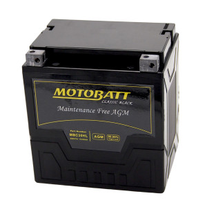 Motobatt Classic Black AGM FA Battery HD Terminal Block MBC30HL