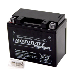 Motobatt Classic Black AGM FA Battery MCX12