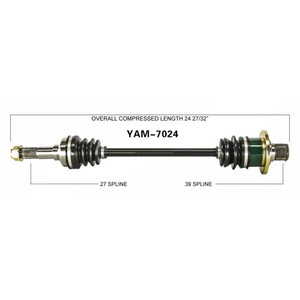 Wide Open Yamaha Complete Axle YAM-7024