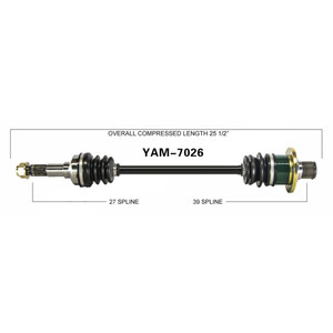 Wide Open Yamaha Complete Axle YAM-7026