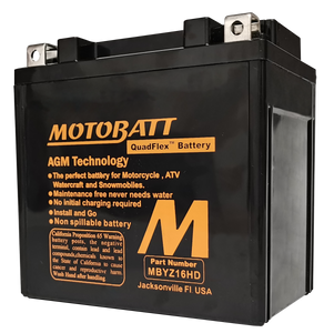 Motobatt 12V AGM QuadFlex Battery MBYZ16HD