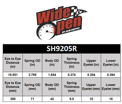 Wide Open Front L/R Shock Honda TRX350 Rancher
