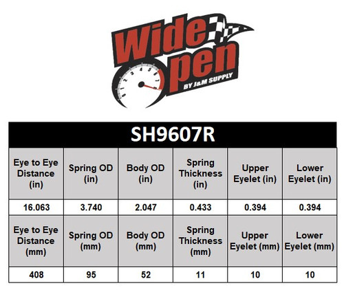 Wide Open Rear L/R Shock Polaris Ranger 500/700/800 (SH9607R)