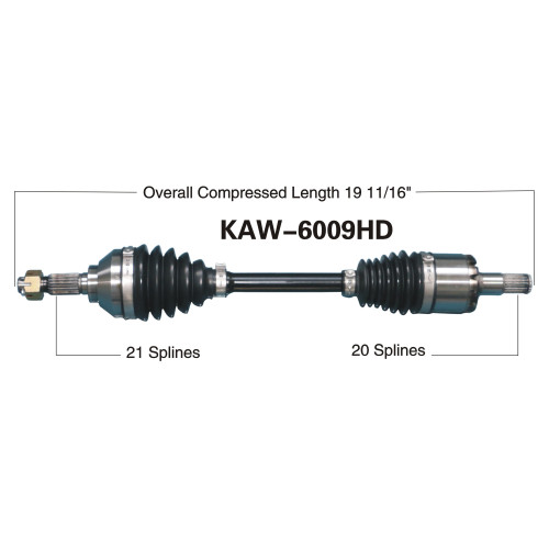 Wide Open Kawasaki Complete HD Axle KAW-6009HD
