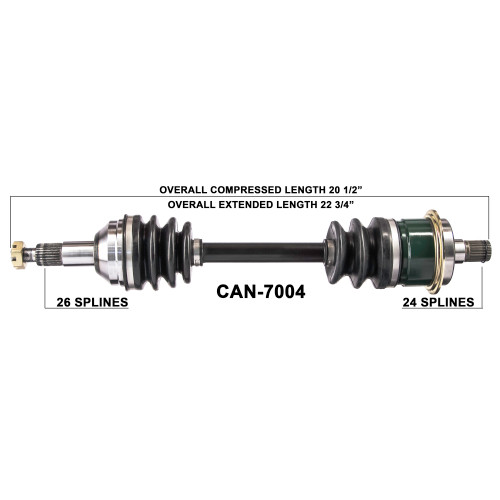 Wide Open Can-Am Complete Axle CAN-7004