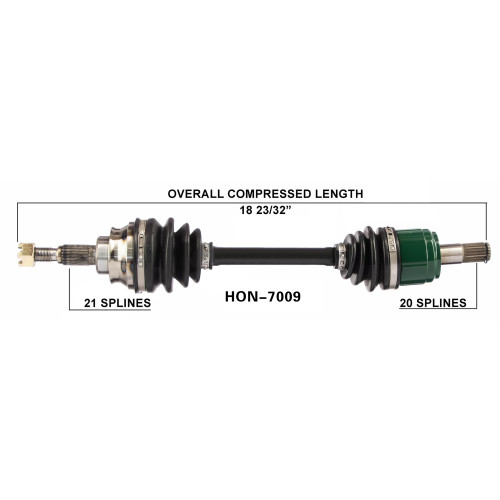 Wide Open Honda Complete Axle HON-7009