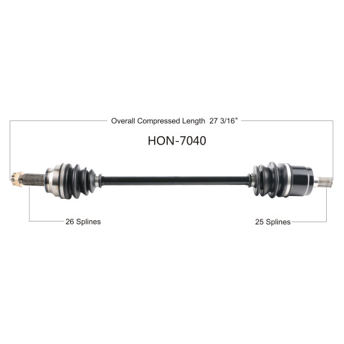 Wide Open Honda Complete Axle HON-7040