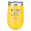 Yellow, wine tumbler, stainless steel, engravable, personalized, double wall, insulated, lid