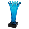 12 1/2" Blue Cup Art Glass