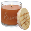 personalized pumpkin spice candle 14oz in glass jar with wood lid