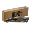 Bison River Andodized Black Button Lock Knife, 4.5"