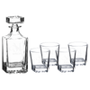 Square Decanter Set With Four Rocks Glasses, 750ml | Free Engraving