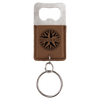 Dark Brown Leatherette Bottle Opener Keychain with Custom Laser Engraving