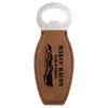 Dark Brown Leatherette Magnetic Bottle Opener with Custom Laser Engraving