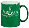 Green 11 oz Round Coffee Mug Engraves White