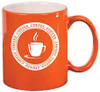 Orange 11 oz Round Coffee Mug Engraves White