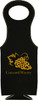 Black/Gold Leatherette Wine Bag with Custom Laser Engraving