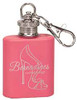 1 oz. Pink Stainless Steel Flask Keychain