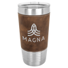 Leather, Rustic, Brown,  Travel cup, 20 oz, gifts, Stainless Steel, clear lid, laser engrave, faux leather, leatherette