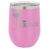 Stainless steel, 12 oz stemless wine tumbler, double-walled, insulated, vacuum lid, Light Purple