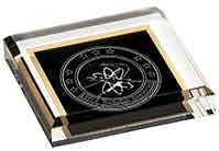 Custom Engraved Black Acrylic Paperweight 375x375
