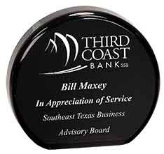 Custom Engraved Black Acrylic Circle Award 4x5 MileHighLaserEngraving