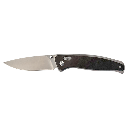 Bison River Andodized Black Button Lock Knife, 4.5"