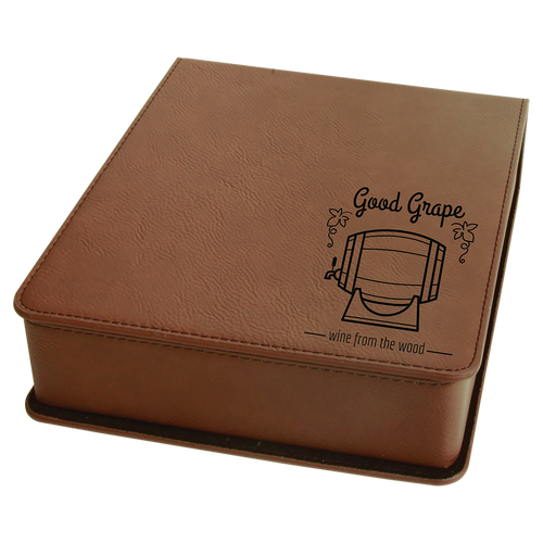 Engraved Dark Brown Leatherette 3-Piece Wine Tool Set Engraved Dark Brown Leatherette 3-Piece Wine Tool Set