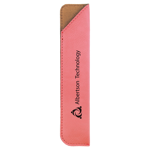 Pink Leatherette Pen Sleeve with Custom Laser Engraving