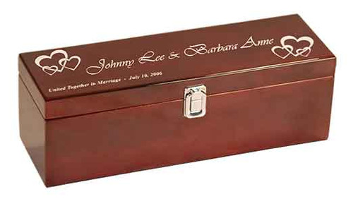 Engraved Rosewood Piano Finish Wine Box