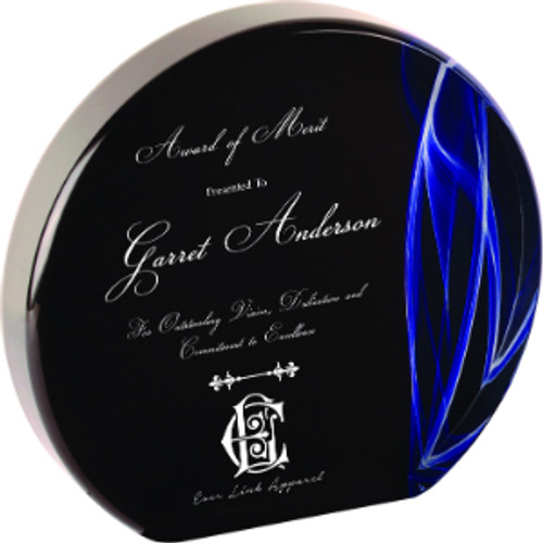 5" Custom Engraved Blue Vapor Acrylic Round Award