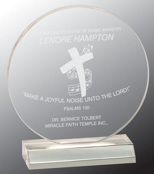 6" Custom Engraved Clear Acrylic Circle Award