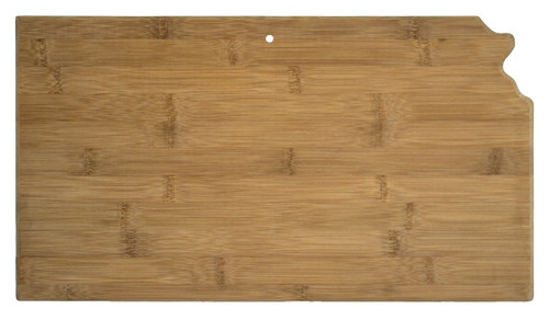 Kansas Shaped Bamboo Cutting Board 16.75"