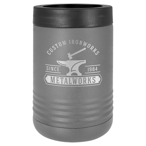 Insulated, Beverage Holder, Stainless Steel, double-walled, 12 ounce, 16 ounce, screw on lid, Dark Gray