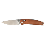 Bison River Wood Knife with Button Lock, 4.5" | Free Engraving