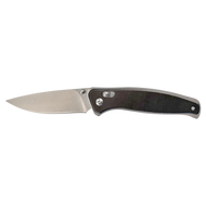 Bison River Andodized Black Button Lock Knife, 4.5"