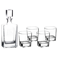 Rectangle Decanter Set with Four Rocks Glasses, 810ml | Free Engraving