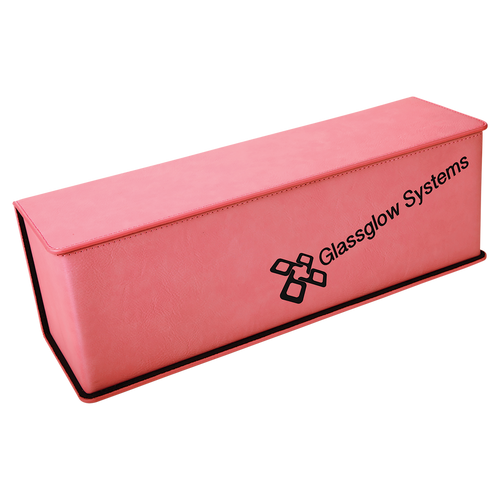 Custom Laser Engraved Leatherette Pink Wine Box MileHighLaserEngraving
