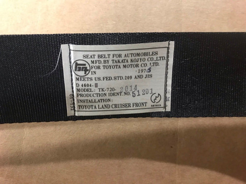 40 Series, FJ40 Front Shoulder 3 Point Seat Belts