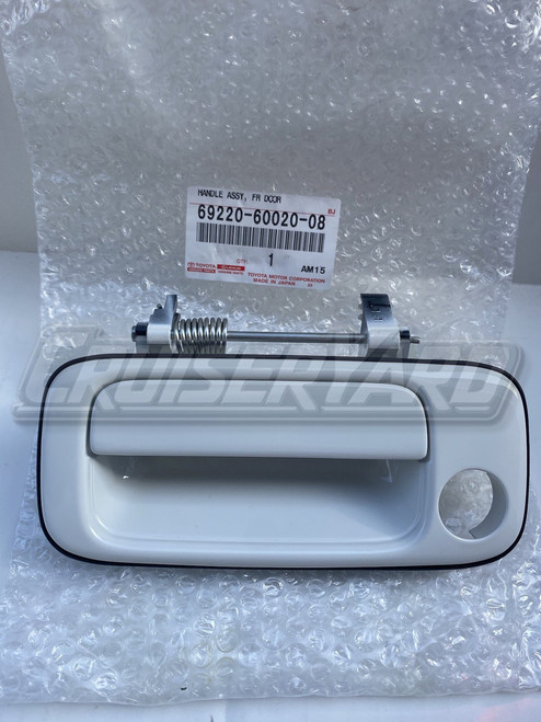 New OEM Toyota Land Cruiser Front Left White Driver Door Handle 69220-60020-08