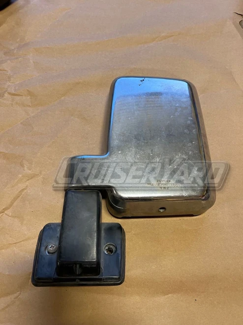 Toyota Land Cruiser FJ62 OEM Left Driver Side Manual Mirror, No Glass