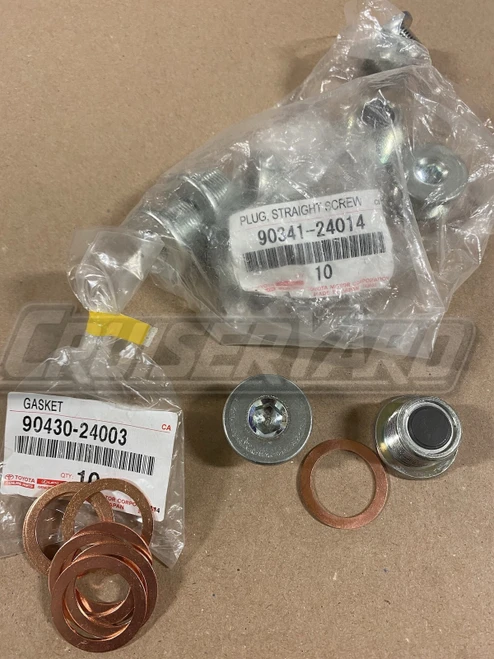 New Toyota Land Cruiser URJ200 OEM Front Diff Drain Plug Kit 90341-24014