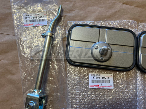 New Toyota Land Cruiser FJ40 FJ45 OEM Telescoping Mirror Set 87901-60011