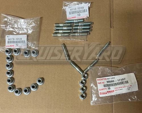 New Toyota Land Cruiser OEM FZJ80 Exhaust Manifold Hardware Kit