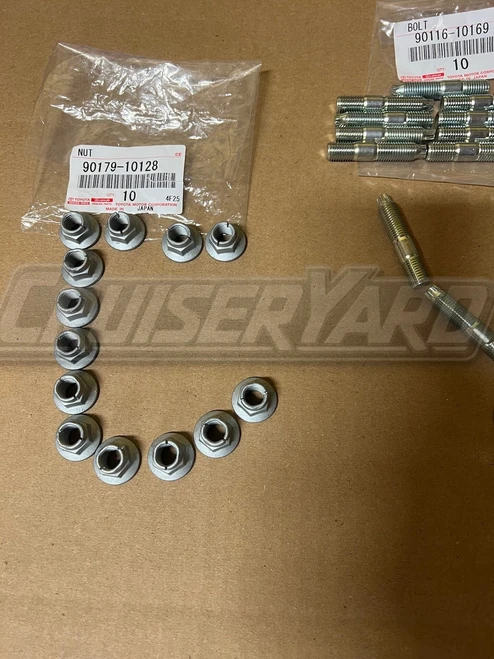 New Toyota Land Cruiser OEM FZJ80 Exhaust Manifold Hardware Kit