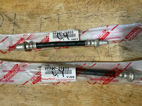 New Toyota Land Cruiser OEM Set of FJ60 FJ62 Front Brake Line Hoses 96940-39855