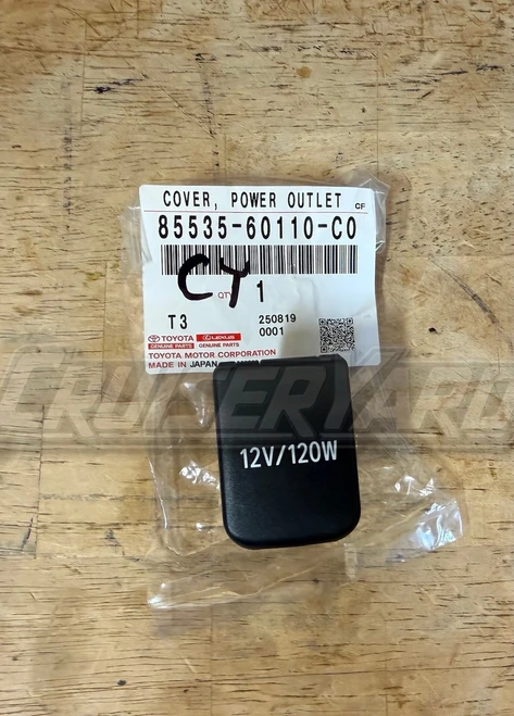 New Toyota Land Cruiser 200 Series OEM Black Power Outlet Cover 85535-60110-C0