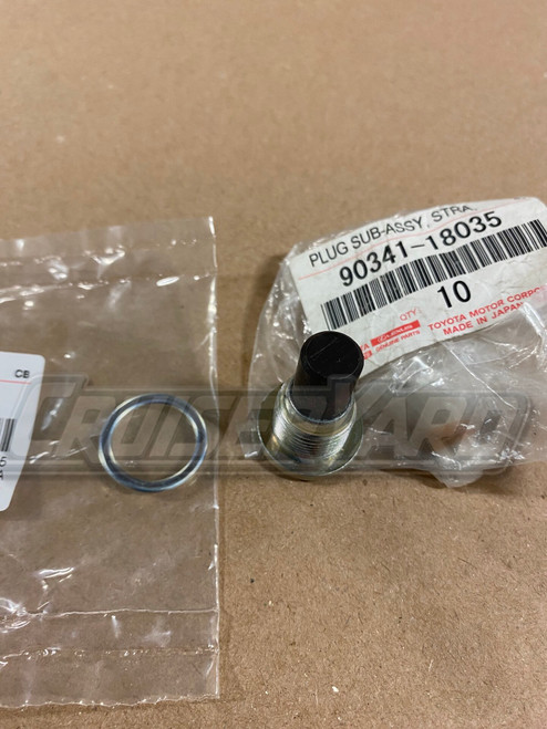 New Toyota Land Cruiser Lexus OEM Front Diff Drain Plug and Washer 90341-18035
