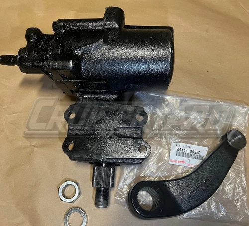 New Rebuilt Toyota Land Cruiser FJ80 FZJ80 Steering Gearbox with 105-Series Sector Shaft & Pitman Arm