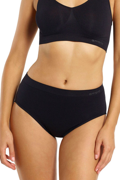 Ambra Body Soft Hi-Cut Brief AMBOMFHI Black Womens Underwear